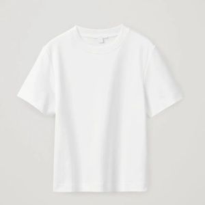 COS Women’s Boxy-Fit Heavyweight T-shirt in White Size Medium
